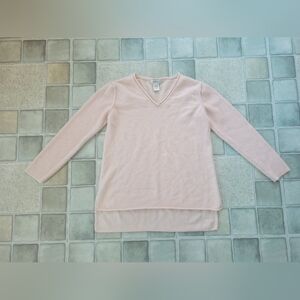 Sundance Light Pink V-Neck Cashmere Sweater Size Petite XS